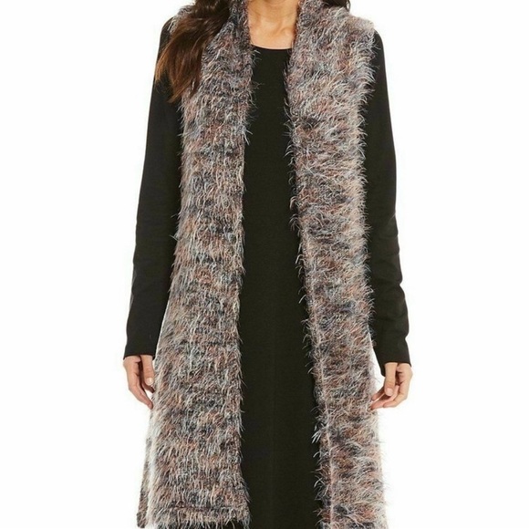 Bryn Walker Cardigan Sweater Vest Duster Wool Alpaca Longline Cozy Gray Medium - Picture 12 of 13